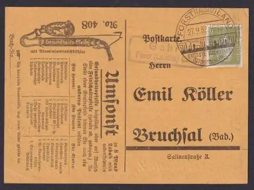 Forst Lausitz Brandenburg Deutsches Reich Postkarte Landpoststempel