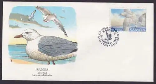 Samoa Ozeanien Polynesien Fauna Silbermöve schöner Künstler Brief