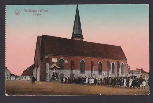 Deulemont Feldpost Frankreich Kirche Menschen Versammlung Gottesdiesnst