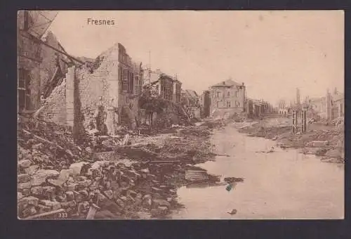Ansichtskarte Fresnes Frankreich Feldpost AFS Zerstörte Stadt Dissen Kreis Iburg