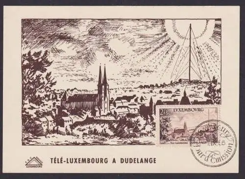 Luxemburg 536 Fernsehen Fernesehsender Düdelingen selt. Maximumkarte 1.9.1955