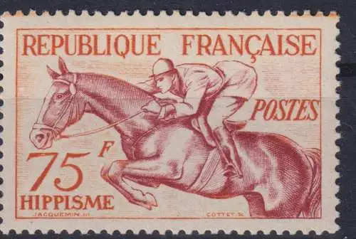 Frankreich 983 Pferde Luxus postfrisch MNH Ausgabe 1953 Kat.-Wert 35,00