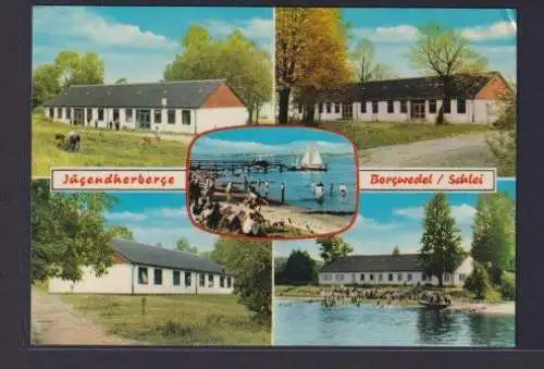 Ansichtskarte Borgwedel Schleswig Holstein Schlei Fluß Jugendherberge