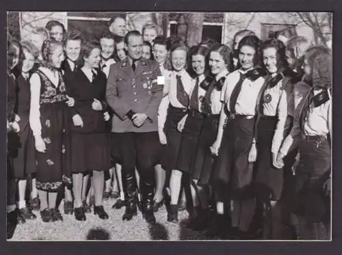 Deutsches Reich seltenes Privat Foto NS Größe mit jungen Mädchen auf Ganzsache