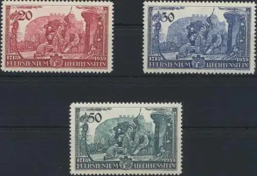 Liechtenstein 180-182 Huldigung Fürst Franz Josef tadellos postfrisch Kat. 17,00