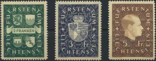 Liechtenstein 183-185 Wappen + Fürst Franz Josef Tadellos postfrisch Kat 80,00