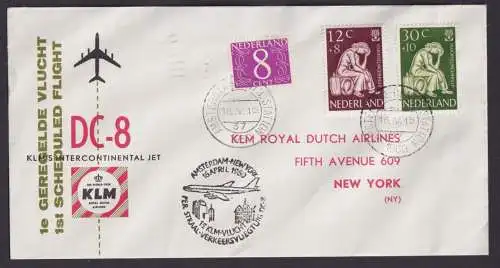 Flugpost Brief Air Mail KLM DC 8 Amsterdam Niederlande New York USA 1960