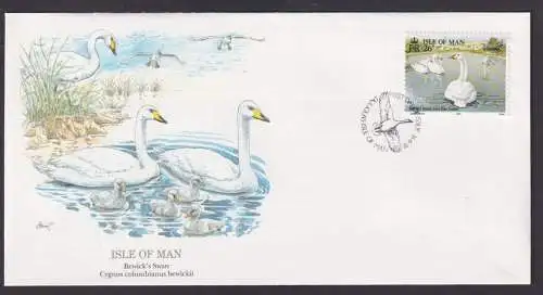 Isle of Man Britisch Fauna Zwergschwan schöner Künstler Brief