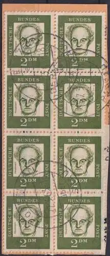 Bund 362 Achterblock Briefstück Obernzell Bayern 27.3.1963