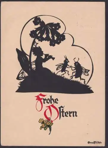 Grußkarte Deutsches Reich Dresden Künstler Ansichtskarte Scherenschnitt