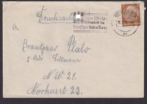 Brief Drucksache Deutsches Reich Berlin Deine Pflicht Rotes Kreuz