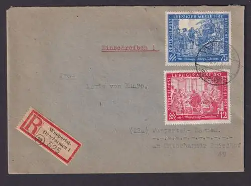 All. Besetzung Gemeinschaft 965-966 R Brief Wuppertal Oberbarmen 8.10.1947
