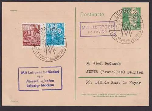 Flugpost Brief Air Mail DDR Ganzsache Bebel P 41 II c toller Stempel Leipzig