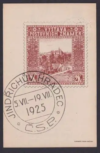 Tschechien Jindřichův Hradec Sonderkarte Philatelie Abbildung Briefmarke 1925