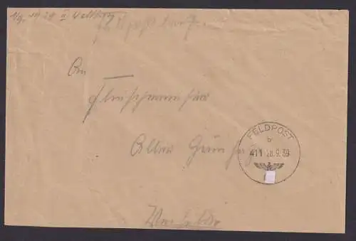 Besetzung Polen Generalgouvernement Feldpost Brief 411 Feldpostnummer 06276