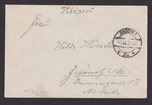 Besetzung Polen Generalgouvernement Feldpost Brief Radom Zwönitz Sachsen