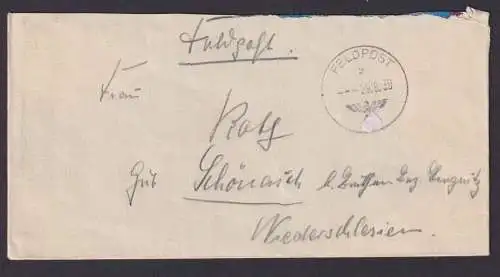 Besetzung Polen Generalgouvernement Feldpost Brief stummer St. Feldpost Nr 14819