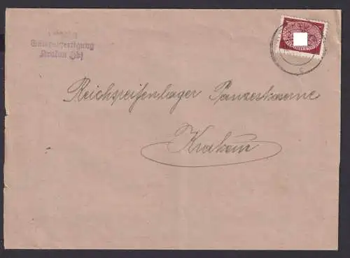 Besetzung Polen Generalgouvernement Brief Krakau Ostbahn Güterabfertigung