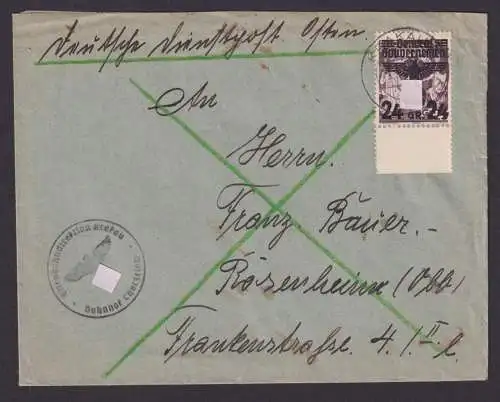 Besetzung Polen Generalgouvernement Brief Krakau Bahnhof Chorzelow Rosenheim