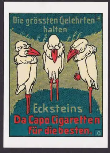 Künstler Ansichtskarte Reklame Werbung Eckstein Da Capo Cigaretten Aus der