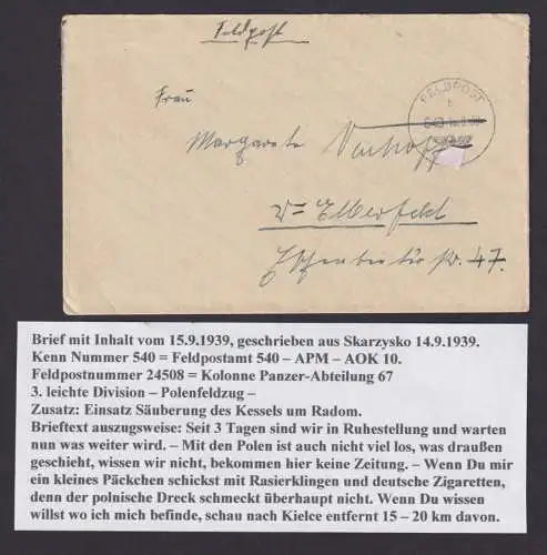 Besetzung Polen Generalgouvernement Brief Skarzysko Wuppertal Elberfeld