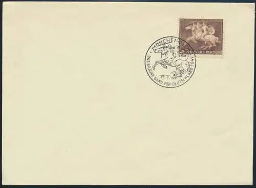 Deutsches Reich Brief 780 Galopprennen Dasbraune Band SST München Riem 27.7.1941