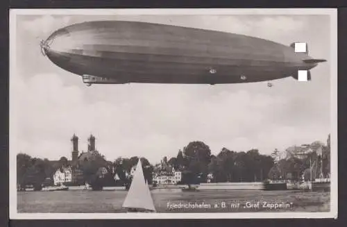 Flugpost Zeppelin Ansichtskarte Friedrichshafen nach Oberhofen bei Thun Schweiz