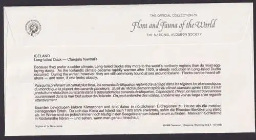 Iceland Island Fauna Vögel Eisenten schöner Künstler Brief