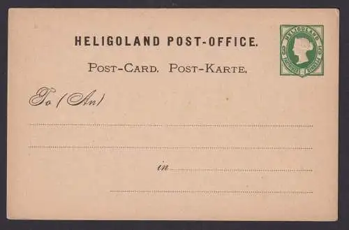 Altdeutschland Helgoland Ganzsache P 1 Queen Victoria Großbritannien Kat. 15,00