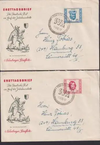 DDR Brief 311-314 Persönlichkeiten auf 4 FDC Bad Lausick Kurbad Sachsen Hamburg