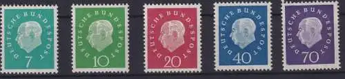 Bund 302-306 Heuss III Ausgabe 1959 Luxus postfrisch MNH KatWert 20,00