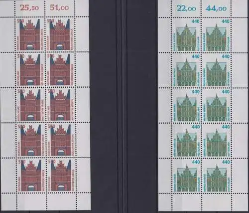 Bund SWK 1937-1938 Luxus Zehnerborgen postfrisch MNH Sehenswürdigkeiten 1997