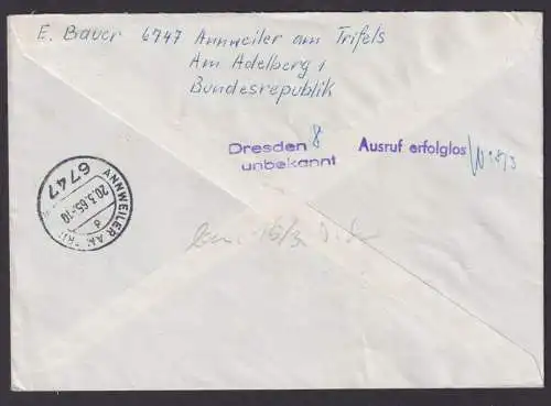 Annweiler R Brief MEF 454 Paare Viererblock 7er Block inter Nebenstempel Trifels