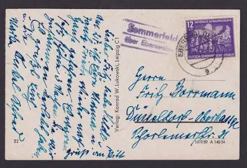 DDR Sommerfeld Eberswalde Landpost Ansichtskarte Düsseldorf