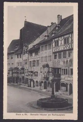 Ansichtskarte Stein am Rhein Schweiz Rathausplatz Bemalte Häuser