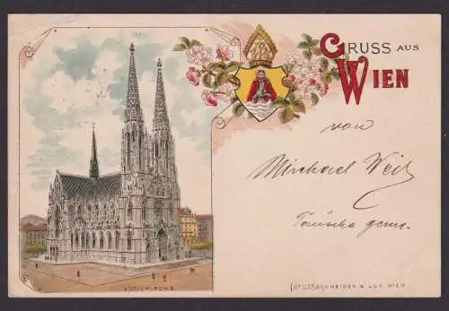 Ansichtskarte Wien Österreich Künstlerkarte Votivkirche n. Weißer Hirsch Dresden