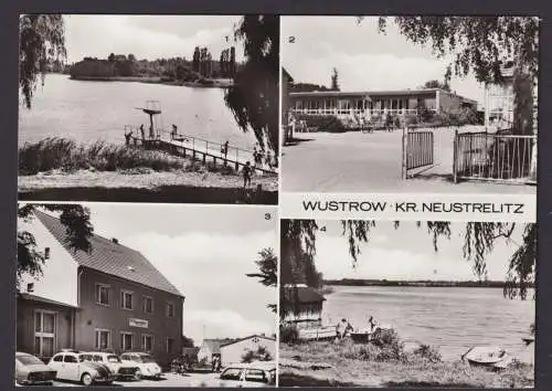 Ansichtskarte Wustrow Kr. Neustrelitz Mecklenburg Vorpommern Freibad Plätlinsee