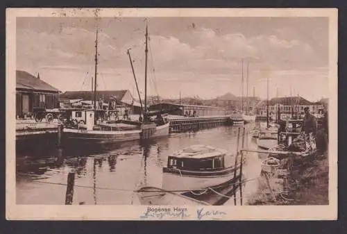 Ansichtskarte Begense Dänemark Havn Hafen Schiffe n. Gauensieck Dochtersen