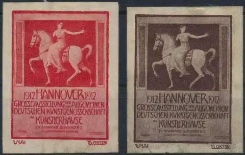 Vignette Reklame Jugendstil Künstler Ausstellung Kunstgenossenschaft Hannover