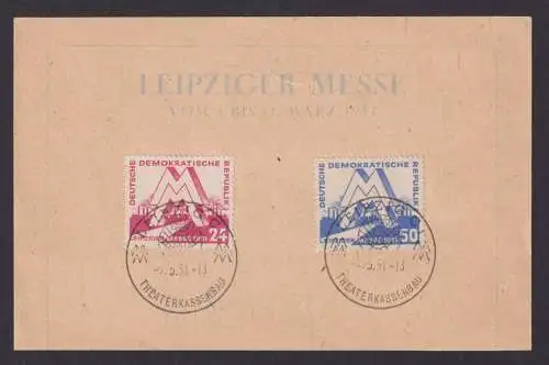 DDR Brief 282-283 Leipzig Gedenkblatt Leipziger Messe 1951