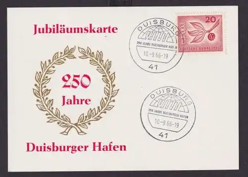 Bundesrepublik Brief Duisburg Hafen 250 Jahre Jubiläum 10.9.1966