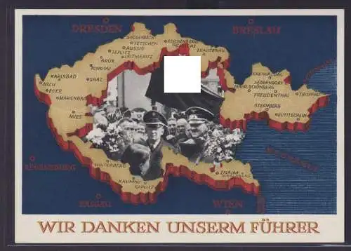 Deutsches Reich Propaganda Ganzsache Breslau Schlesien Landkarte