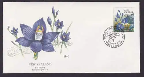 New Zealand Neuseeland Ozeanien Flora Pflanzen Orchideen schöner Künstler Brief