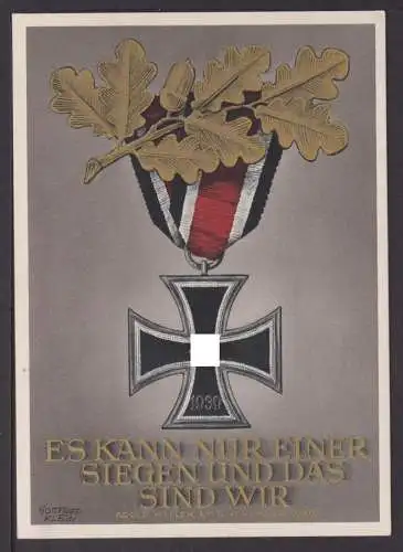 Deutsches Reich Ganzsache Eisernes Kreuz Künstler Karte sign. Gottfried Klein