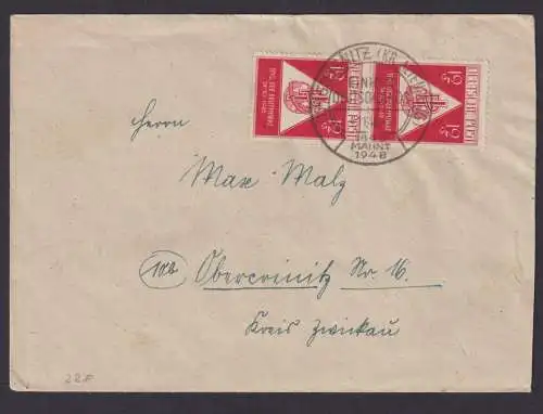 SBZ Brief MEF 228 Philatelie tag der Briefmarke SST Gößnitz Einhei Deutschlands