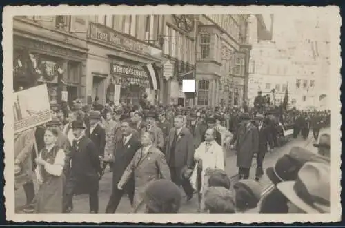 Foto Bremen Aufmarsch 3. Reich Hakenkreuzfahne Deutschen Beamten Versicherung