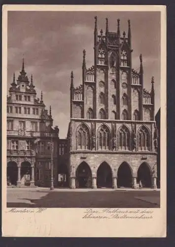 Ansichtskarte Deutsches Reich Münster Westfalen Rathaus Stadtweinhaus