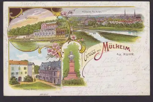 Litho Ansichtskarte Deutsches Reich Mülheim Ruhr Dortmund