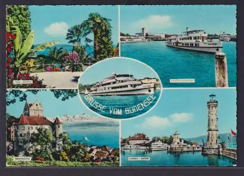 Ansichtskarte Schiffe Schifffahrt Bodensee Insel Mainau Meersburg Lindau