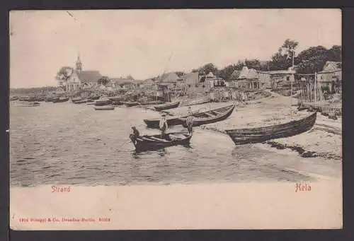 Ansichtskarte Hela Polen Strand 1904